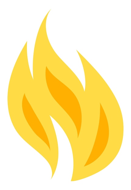 Feuer-symbol. gelbes flammenlogo. brennendes symbol