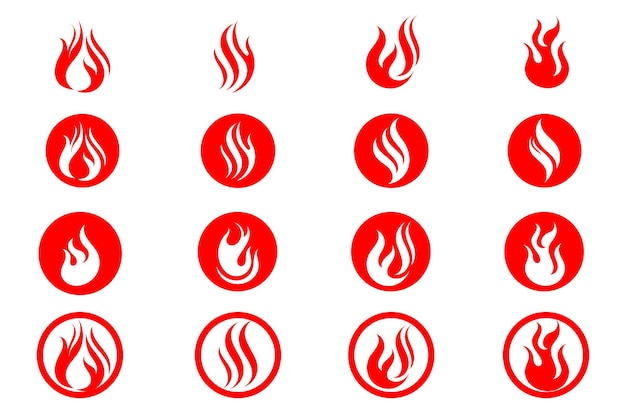 Feuer- und flammenlogo-set