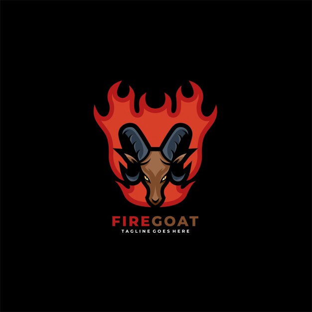 Feuer ziege maskottchen logo.