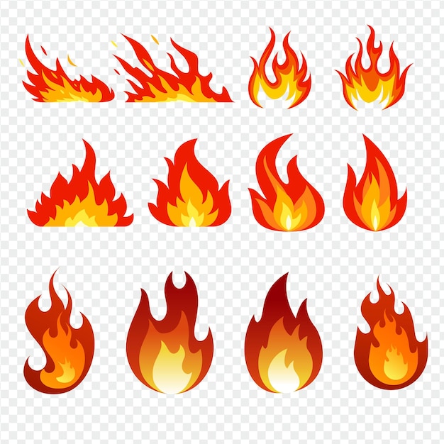 Feuerflammen durchsichtiger Hintergrund