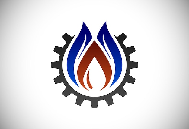Feuerflammensymbol logo-designkonzept für die öl- und gasindustrie