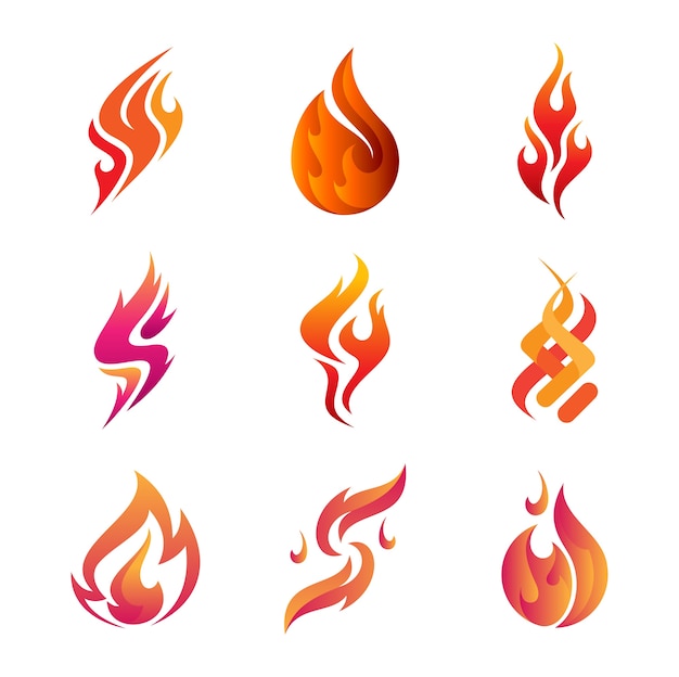 Feuerlogodesigns, Feuerikonen eingestellt
