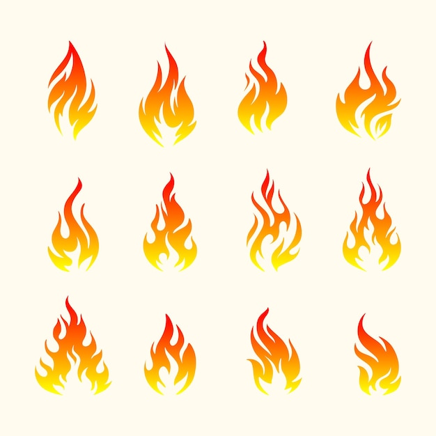 Vektor feuervektor-logo brennendes feuer kann als feuer-symbol verwendet werden