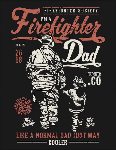 Vektor feuerwehrmann papa