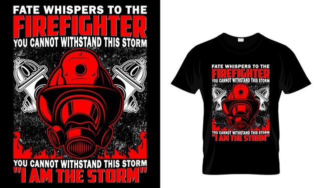 Vektor feuerwehrmann-t-shirt-design, firehero-t-shirt-design