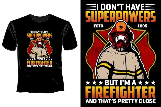 Vektor feuerwehrmann-t-shirt-design