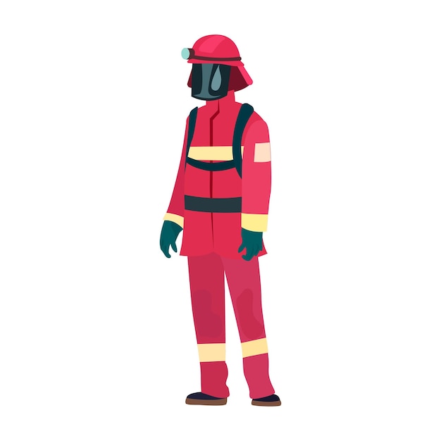 Feuerwehrmannillustration im bearbeitbaren Vektor der Farbkarikaturart