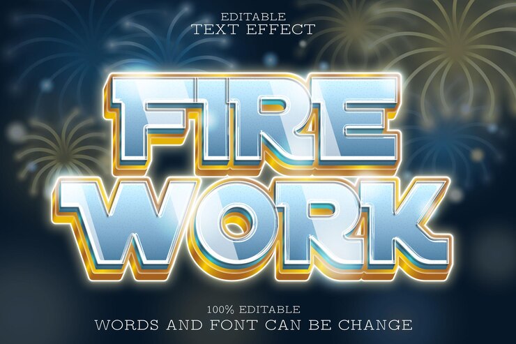 Vektor feuerwerk editierbares texteffekt