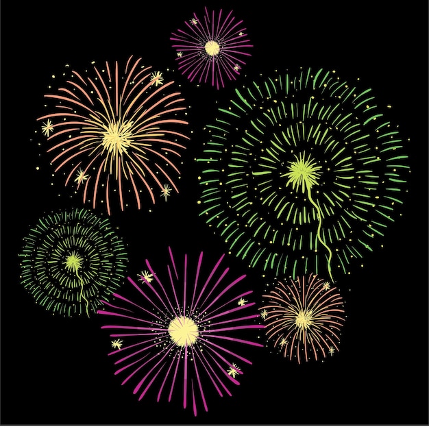 Feuerwerk Grafik Feuerwerk Neujahr Elemente Glückliches Neujahr chinesisches Jahr
