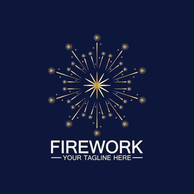 Feuerwerk-Logo-Design-Vektorvorlage