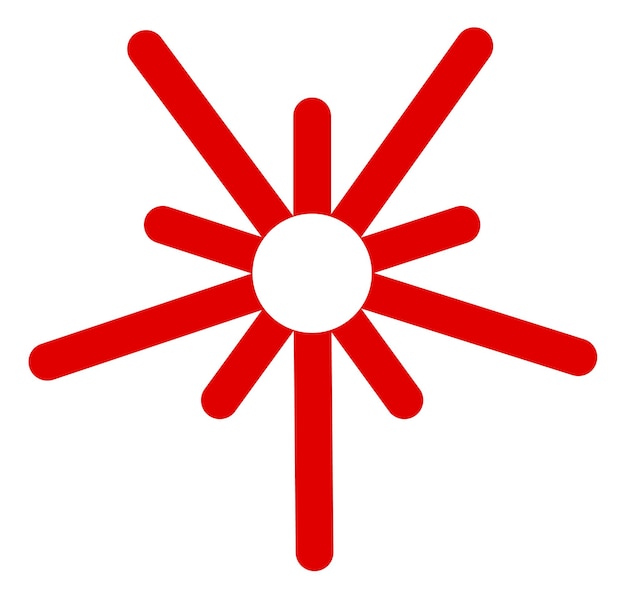 Vektor feuerwerk-symbol, rot, einfaches festival-lichtersymbol, isoliert auf weißem hintergrund