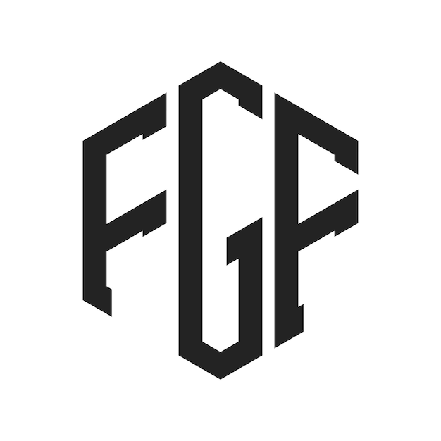 FGF-Logo-Design Anfangsbuchstaben FGF-Monogramm-Logo in sechseckiger Form
