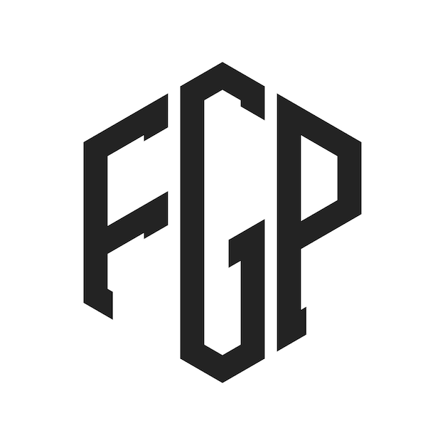 FGP-Logo-Design Anfangsbuchstaben FGP-Monogramm-Logo in sechseckiger Form
