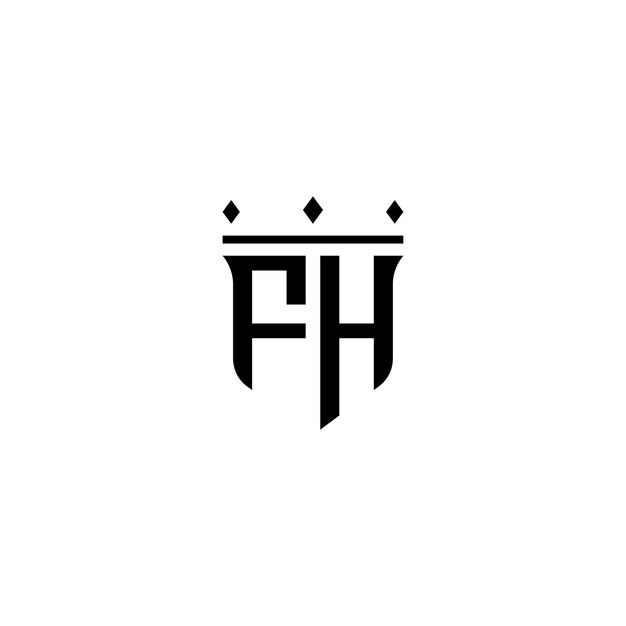 FH-Monogramm-Logo-Design, Buchstabe, Text, Name, Symbol, monochromes Logo, Alphabet-Zeichen, einfaches Logo
