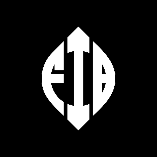 Fib kreisbuchstaben-logo-design mit kreis- und ellipseform fib ellipse-buchstaben mit typografischem stil die drei initialen bilden ein kreis-logo fib kreise-emblem abstract monogramm buchstaben-marke vektor