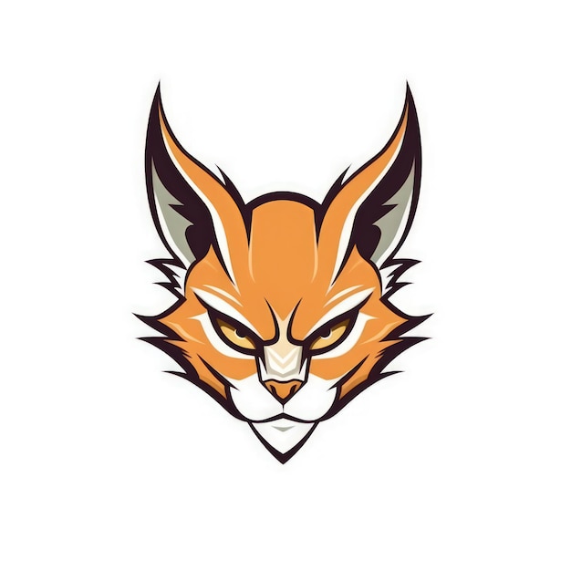 Fierce Caracal Esports Logo auf weißem Hintergrund Generative KI
