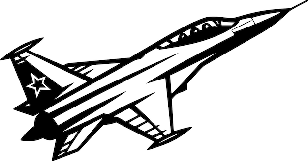 Vektor fighter jet minimalist and flat logo vector illustration