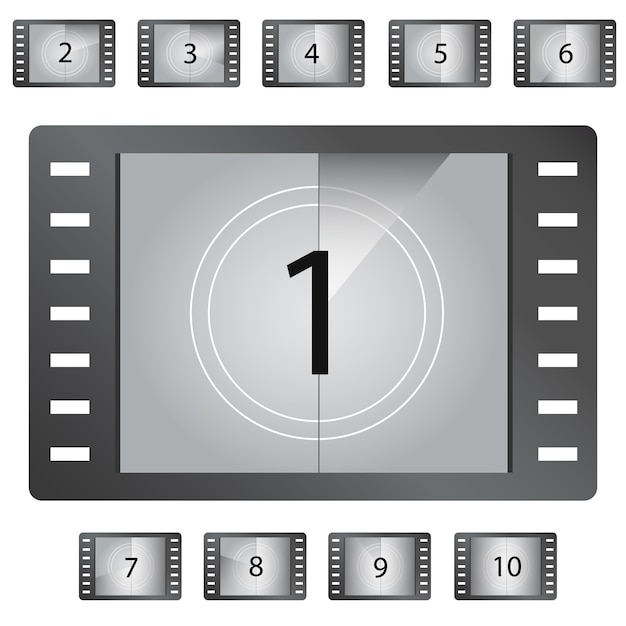 Film-countdown-zahlenvektor