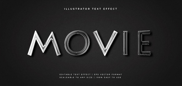 Film eleganter chrome text style schrift-effekt