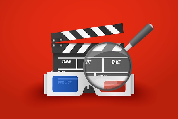 Film / Kino Suchkonzept mit Lupenbrille Flapper.