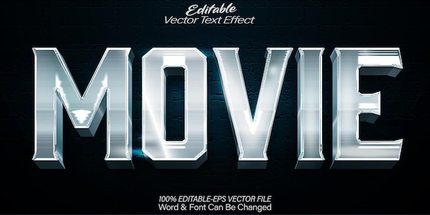Film Vektortext-Effekt Bearbeitbares Alphabet Film Tv Kino