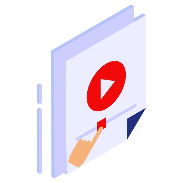 Filmclip oder video-streaming einbettungskonzept podcast oder audio-player vektor-icon-design webdev