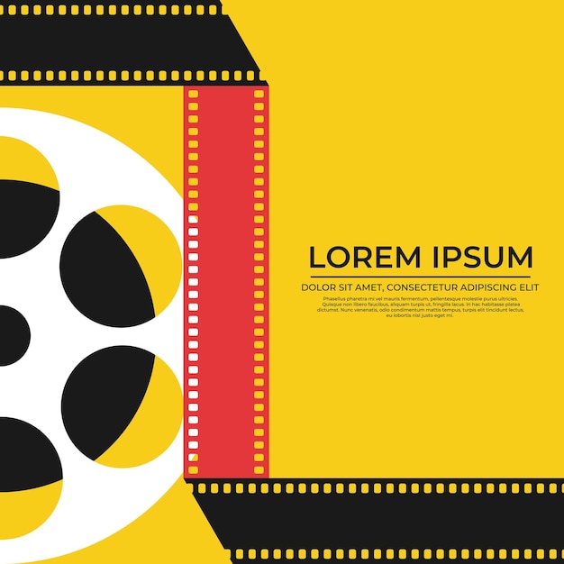 Filmfestival-Vorlage mit Filmrollen-Filmstreifen-Emblemen