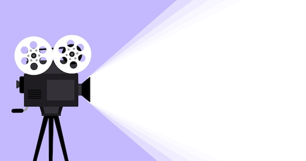 Filmkamera-Mockup-Symbol Vorlage für Text Flache Vektorillustration