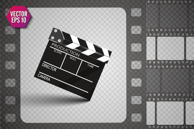 Filmklappe auf transparentem Hintergrund Filmklappe