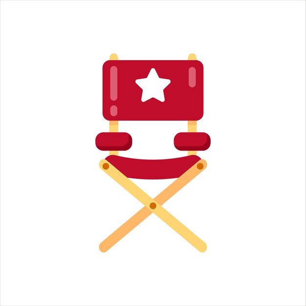 Filmregisseur-stuhl-symbol isoliert auf weiss. vektorillustration
