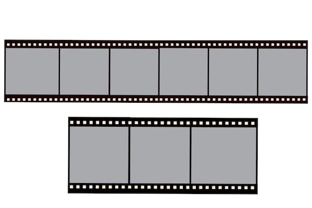 Vektor filmstreifen, leerer bandrandrahmen isoliert auf weißem hintergrund