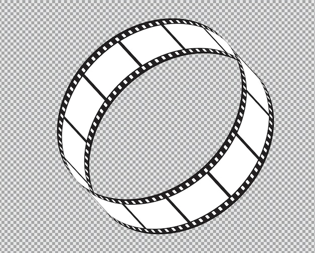 Filmstreifen-Rollenschablonen Retro-Filmstreifenrahmenelement isoliert auf transparentem Hintergrund