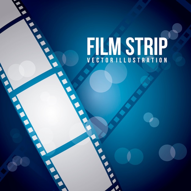 Filmstreifen über blauem Hintergrund Vektor-Illustration