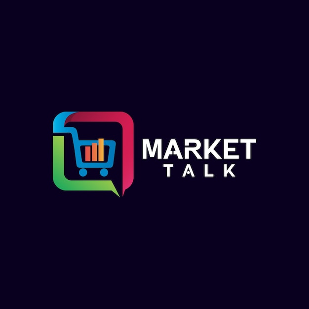 Finanz- und marktbar mit chat-icon-logo-design