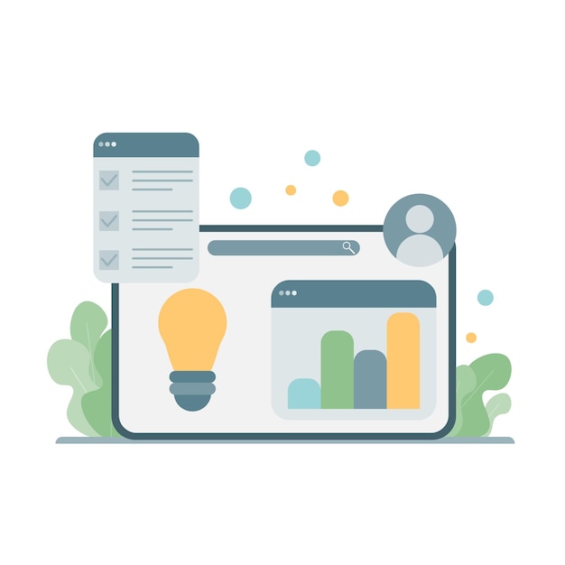 Finanzberichtsdiagramm, Datenanalyse und Webentwicklungskonzept. Tablet mit Datendiagramm. Vektor