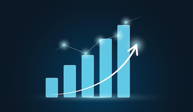 Finanzdiagramm zur digitalen Technologie-Strategie Hintergrund mit Finanzdaten Marketingdiagramm