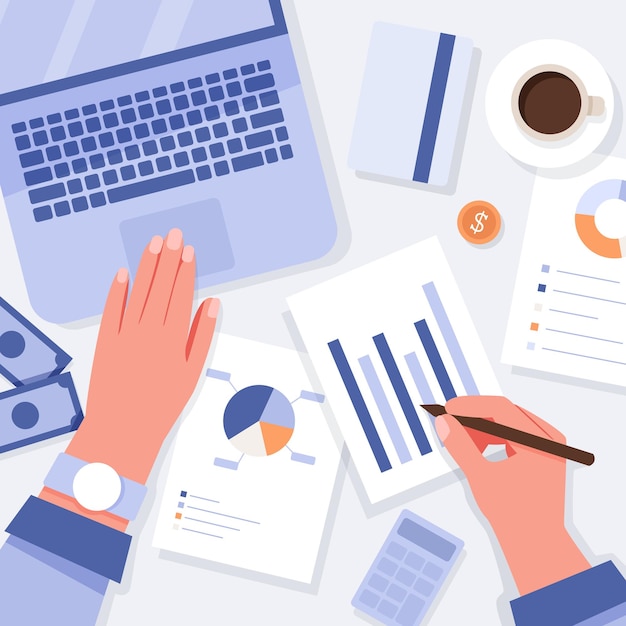 Finanzexperte arbeitet