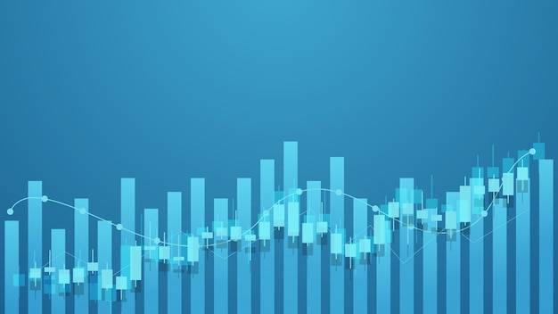 Finanzhintergrundkonzept Candlesticks Diagramm zeigen Börsenkursanalyse für Investitionen