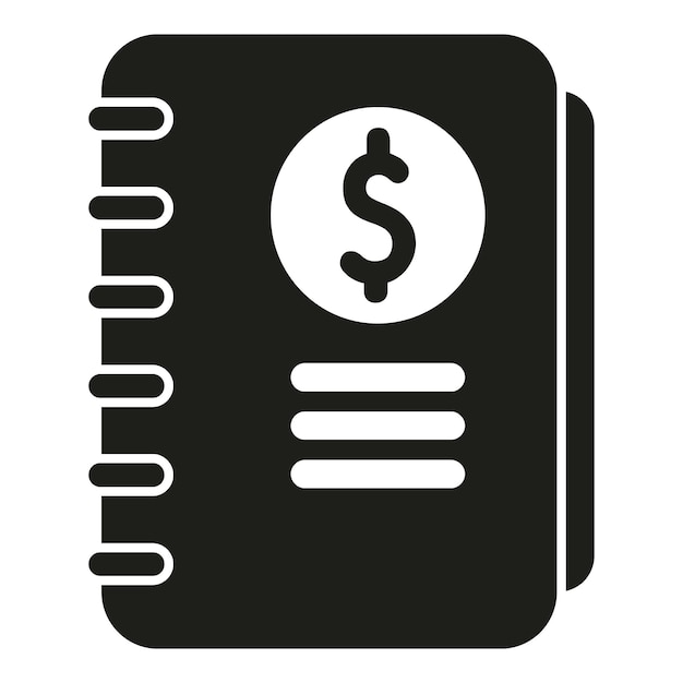 Finanzielle Planung Notebook-Icon einfacher Vektor Handwirtschaft Rate Geld Bargeld
