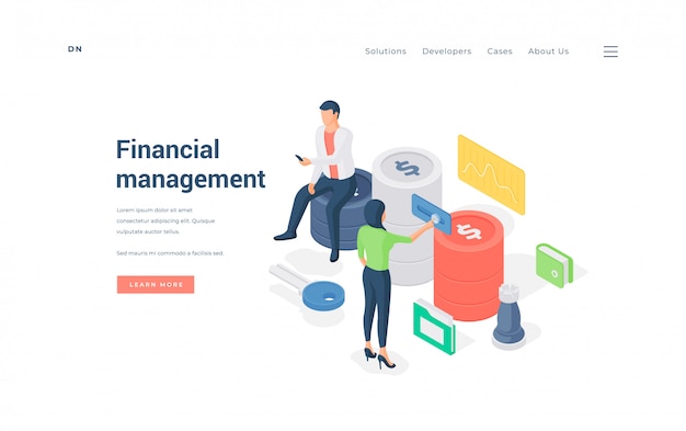 Finanzmanager, die mit daten arbeiten. illustration