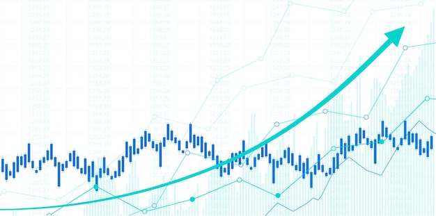 Vektor finanzmarktdiagramm zum handel mit börseninvestitionen, bullish point, bearish point. trend der grafik für geschäftsideen und alle kunstwerke. vektor-illustration.