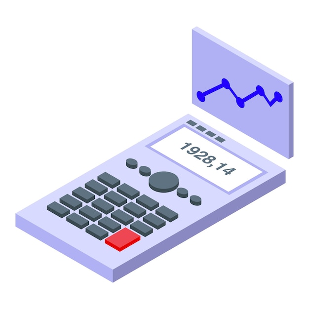 Finanzrechner-symbol isometrischer vektor geschäftsplan marktinhalt