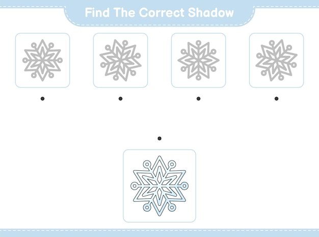 Finde den richtigen schatten finde und kombiniere den richtigen schatten von snowflake educational kinderspiel