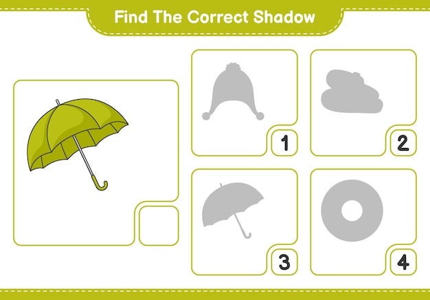 Finde den richtigen schatten finde und kombiniere den richtigen schatten von umbrella educational kinderspiel