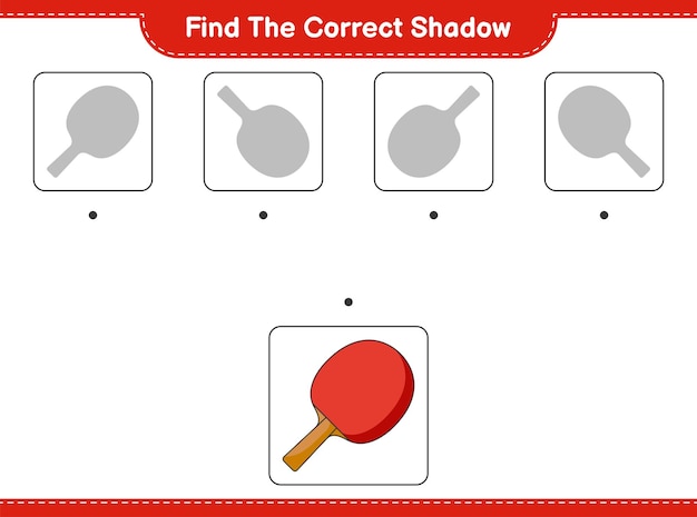 Finden sie den richtigen schatten finden sie den richtigen schatten von ping pong racket . und passen sie ihn an