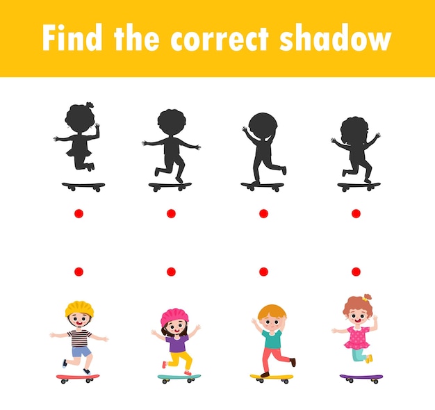 Finden Sie den richtigen Schatten Lernspiel für Kinder Shadow Matching Game für Kinder Visuelles Spiel