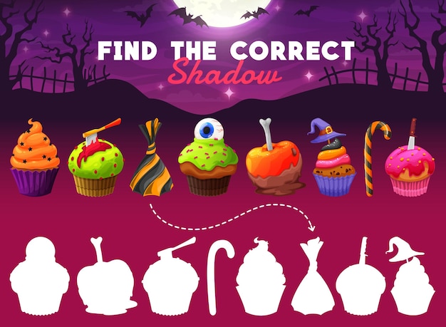 Finden sie den richtigen schatten von halloween-süßigkeiten