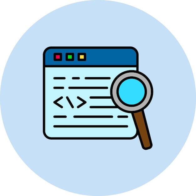 Finden Sie eine Code-Flat-Illustration