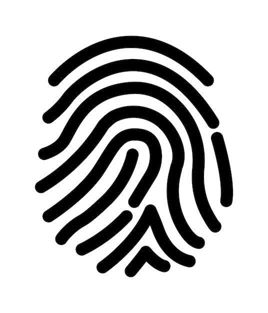 Fingerabdruck-Ikonenvektor isoliert auf weißem Hintergrund