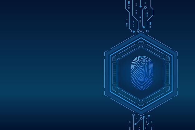Fingerabdruck scannen cybersicherheit und passwortkontrolle durch zugriff auf fingerabdrücke mit biometrischer identifikation